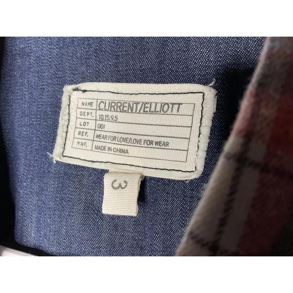 < Current/Elliott Red Plaid Button Down Shirt > - Picture 2 of 4